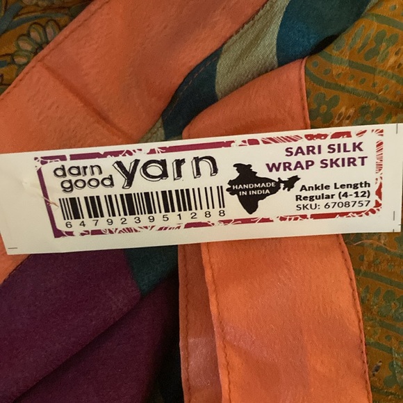NWT Darn Good Yarn wrap around skirt ankle length Regular size 4-12 - Picture 4 of 7